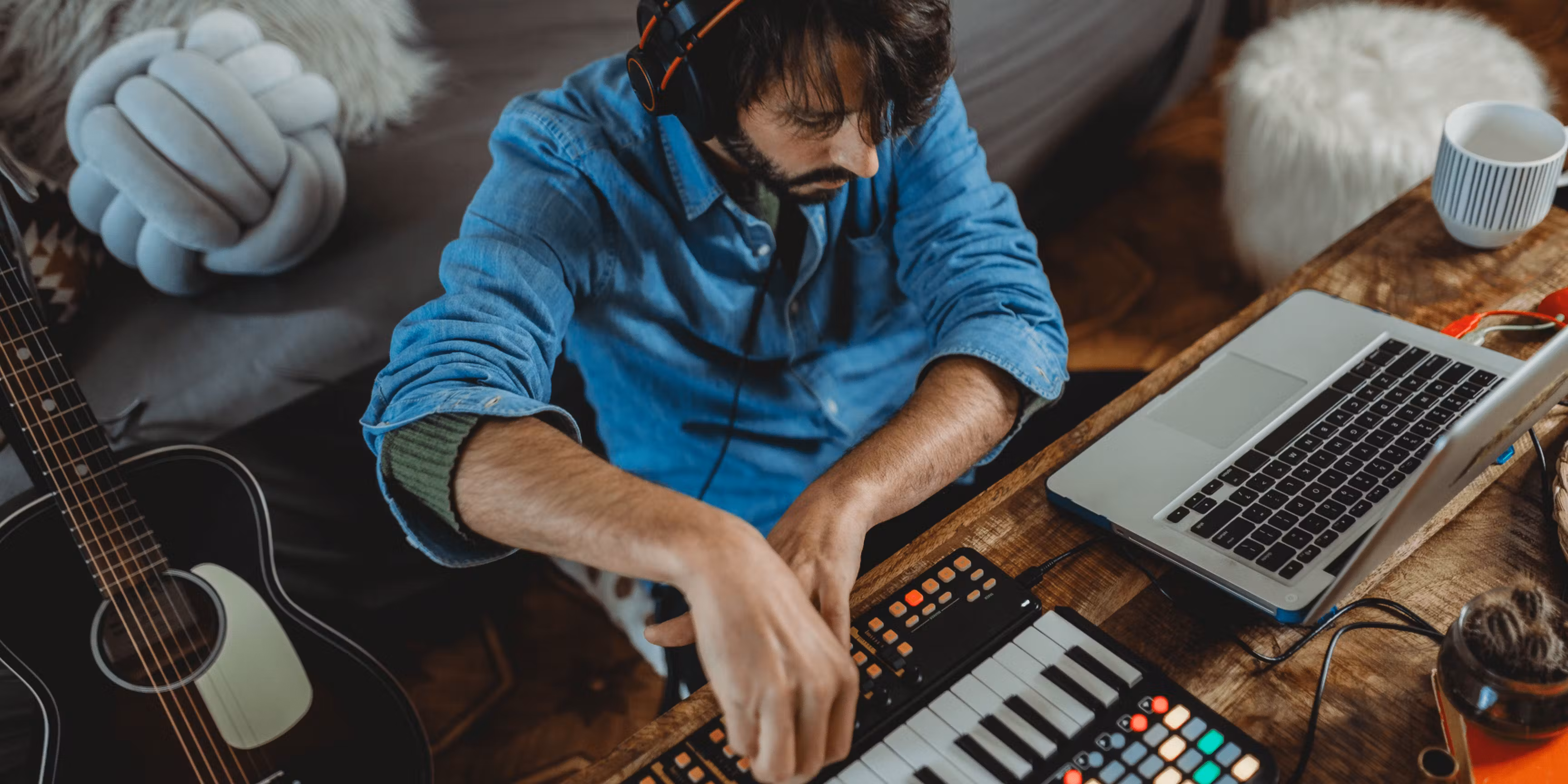 A guy with headphones