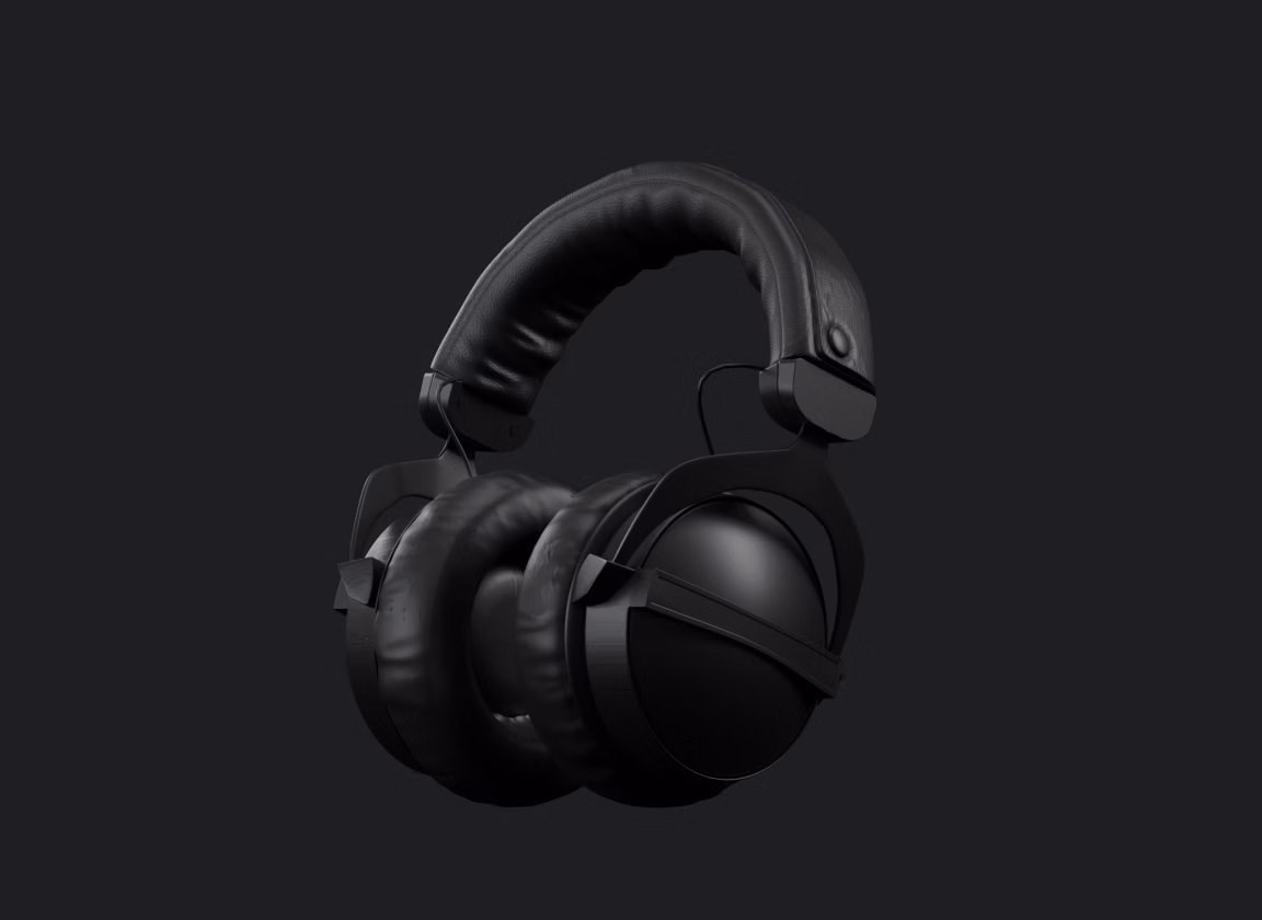 Black 3d Headphones