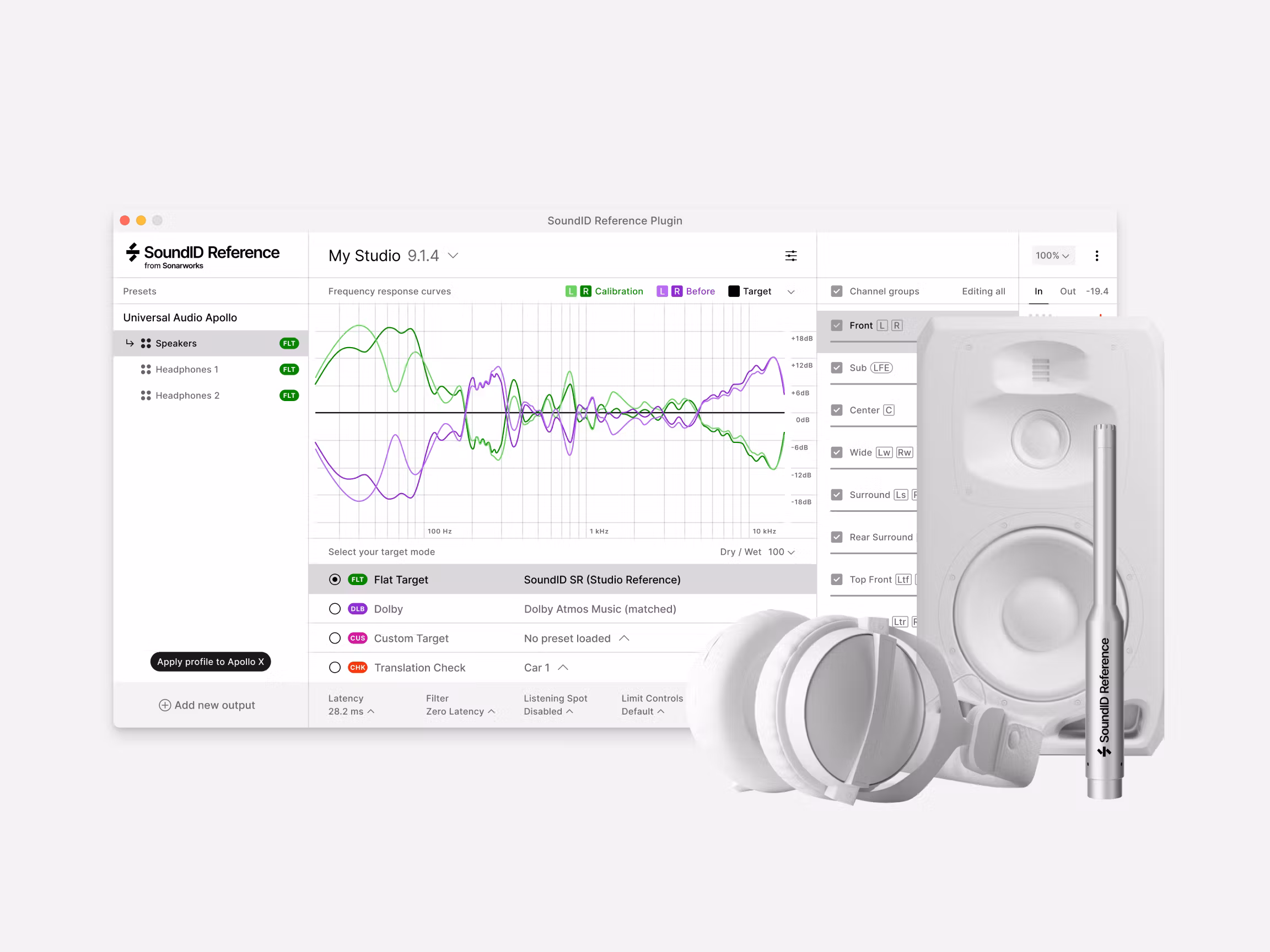 Soundid Reference For Multichannel White Speaker Headphones And Measurement Microphone