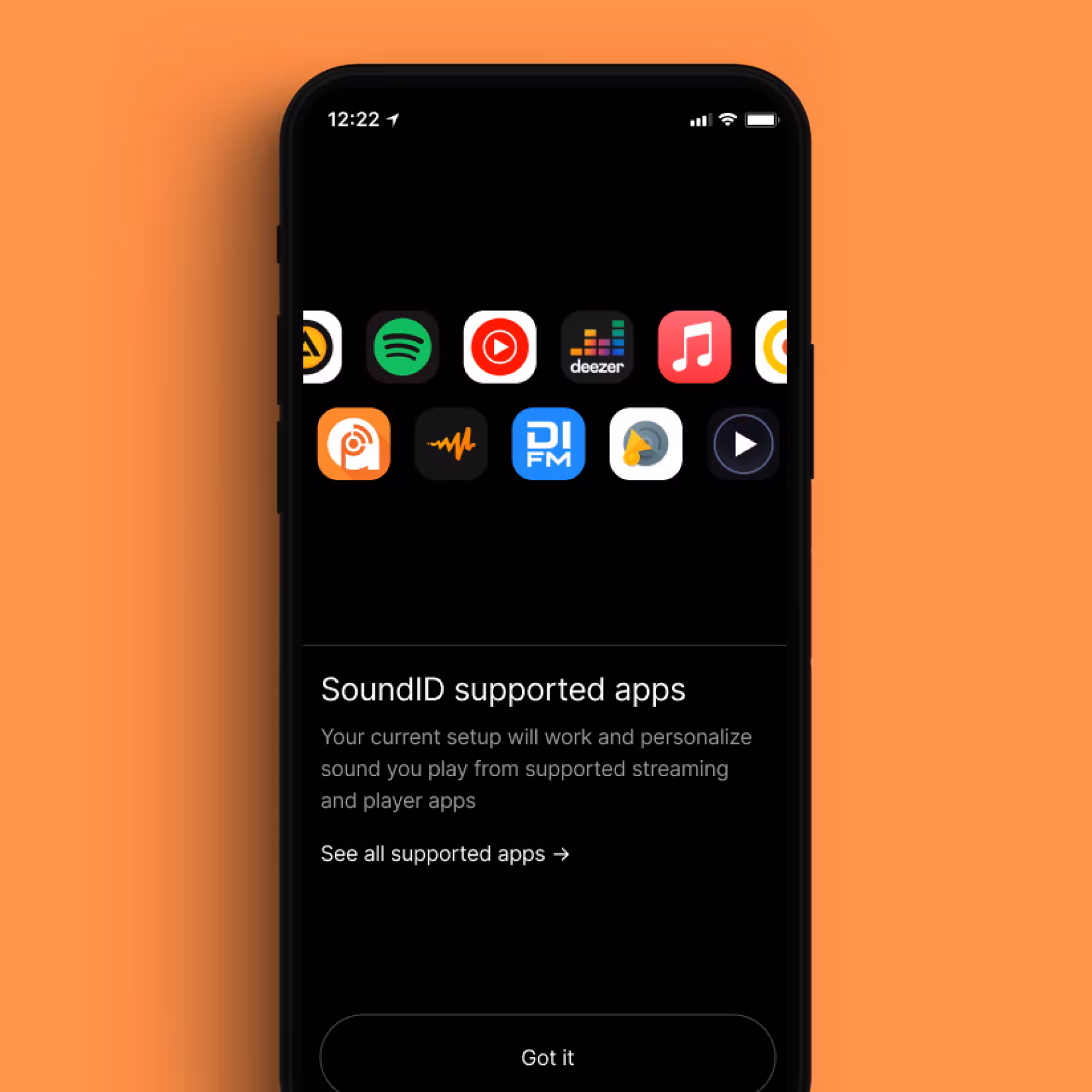 SoundID Mobile App Music Player List With Red Background